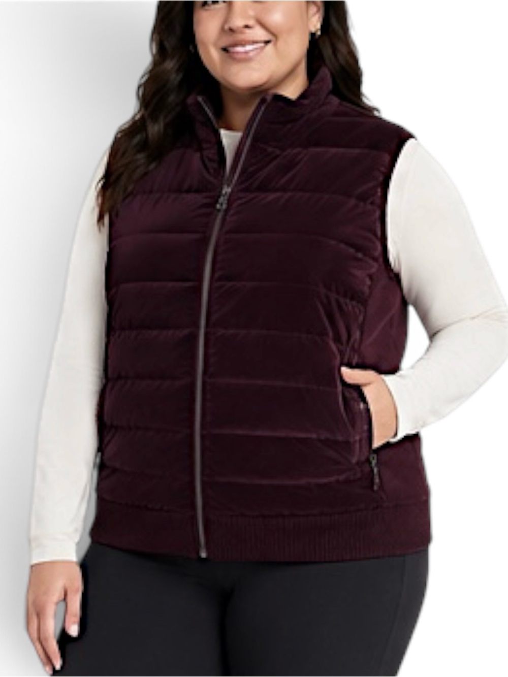 Athleta Hanover Hybrid Vest 3X Spiced Cabernet Merino Wool Primaloft NWT